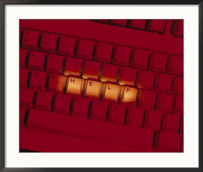 Computer Keyboard With Word Help Highlighted by Doug Mazell Pricing Limited Edition Print image