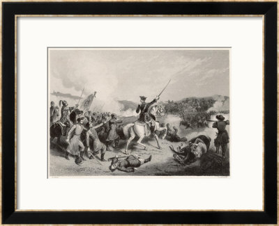 Battle Of Poltava Peter The Great Defeats Charles Xii Of Sweden At Poltava by W. Hulland Pricing Limited Edition Print image