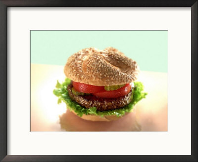 Hamburger With One Pickle Slice by Atu Studios Pricing Limited Edition Print image