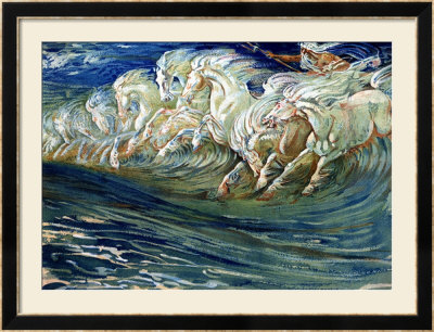 Neptune's Horses, Illustration For The Greek Mythological Legend, Published In London, 1910 by Walter Crane Pricing Limited Edition Print image