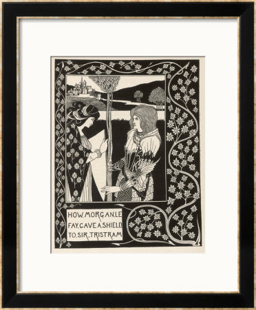 Morgan Le Fay Gives A Shield To Sir Tristram by Aubrey Beardsley Pricing Limited Edition Print image
