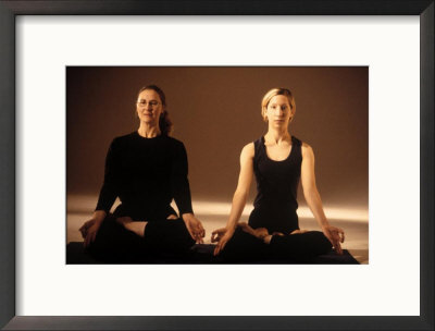 Two Women In Traditional Yoga Position by Jim Mcguire Pricing Limited Edition Print image
