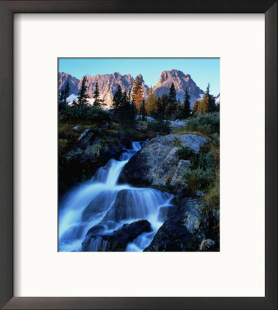 Waterfall With Mountains In Distance, Sierra Nevada, Ansel Adams Wilderness Area, Usa by Wes Walker Pricing Limited Edition Print image