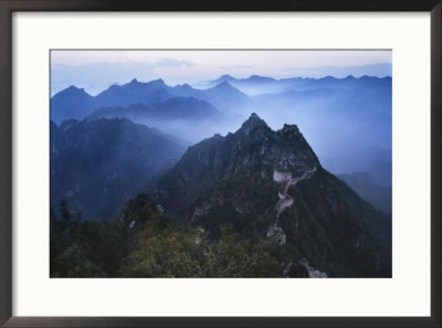 Great Wall In Early Morning Mist, China by Keren Su Pricing Limited Edition Print image