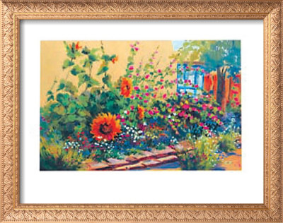 Hollyhocks And Sunflowers by Dale Amburn Pricing Limited Edition Print image