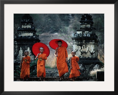 Novice Monks At Doi Kong Mu Temple, Mae Hong Son, Thailand by Alain Evrard Pricing Limited Edition Print image