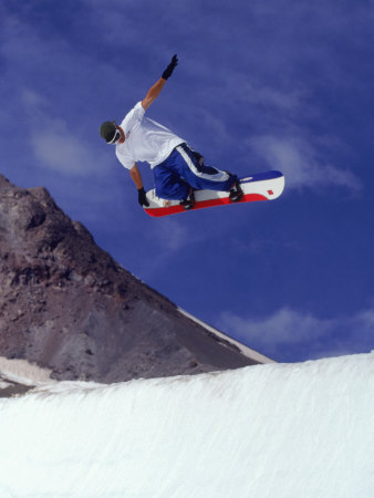 Snowboarder In The Air, Mt. Hood, Or by Douglas Hollenbeck Pricing Limited Edition Print image