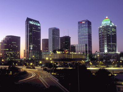 Skyline Of Tampa At Dusk, Florida by John Coletti Pricing Limited Edition Print image