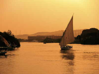 Aswan, Sailboat, Nile River, Egypt by Jacob Halaska Pricing Limited Edition Print image