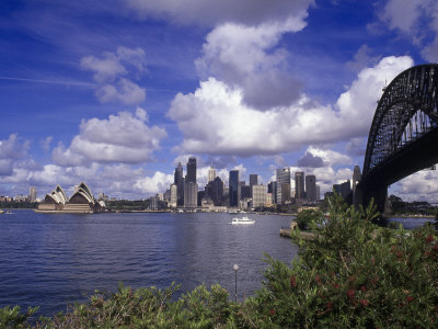 View Of Opera House, Harbour Bridge In Sydney by Bill Bachmann Pricing Limited Edition Print image