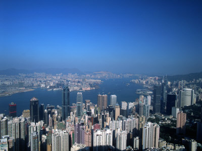 Elevated View Of Hong Kong Skyline by David Ball Pricing Limited Edition Print image