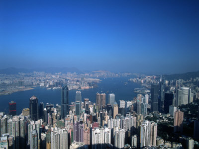 Elevated View Of Hong Kong Skyline by David Ball Pricing Limited Edition Print image