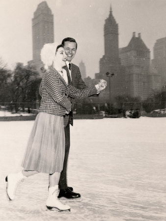 Couple Ice Skating, Nyc by Ewing Galloway Pricing Limited Edition Print image