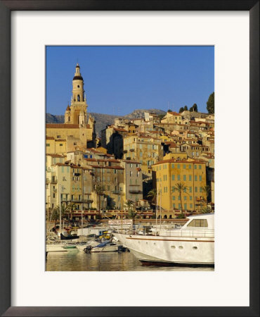 Harbour At Menton, Alpes Maritimes, Provence, French Riviera, France, Europe by Sylvain Grandadam Pricing Limited Edition Print image