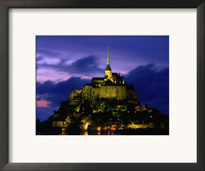 Mont Saint Michel, Lit Up At Sunset, Mont St. Michel, France by John Elk Iii Pricing Limited Edition Print image