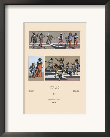 Italy, Venetian Gondoliers, Pages, Dwarves And Court Jesters by Racinet Pricing Limited Edition Print image
