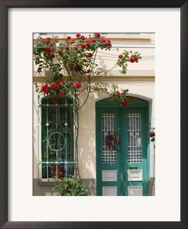 Village Doorway, Agiasos, Lesvos, Mytilini, Aegean Islands, Greece by Walter Bibikow Pricing Limited Edition Print image