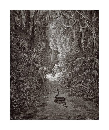 Satan As A Serpent, Enters Paradise In Search Of Eve (From Milton's Paradise Lost) by Gustave Doré Pricing Limited Edition Print image