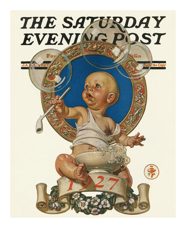 New Year's Baby, C.1927: Blowing Bubbles by Joseph Christian Leyendecker Pricing Limited Edition Print image
