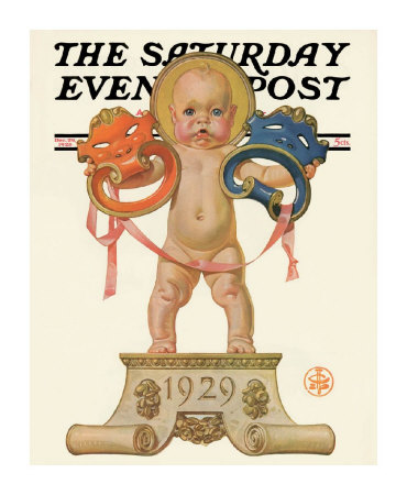 New Year's Baby, C.1929: Dramatic New Year by Joseph Christian Leyendecker Pricing Limited Edition Print image