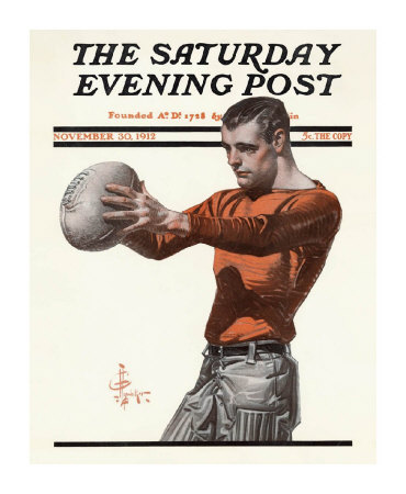 Punting The Ball, C.1912 by Joseph Christian Leyendecker Pricing Limited Edition Print image