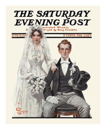 Portrait Of Bridal Couple, C.1913 by Joseph Christian Leyendecker Pricing Limited Edition Print image