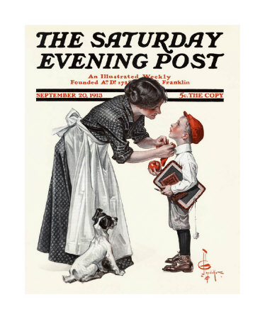 First Day Of School, C.1913 by Joseph Christian Leyendecker Pricing Limited Edition Print image