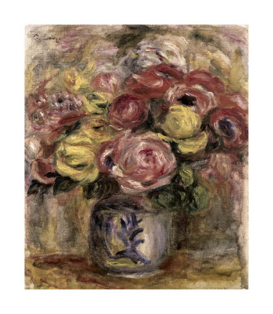 Flowers In A Blue And White Vase by Pierre-Auguste Renoir Pricing Limited Edition Print image