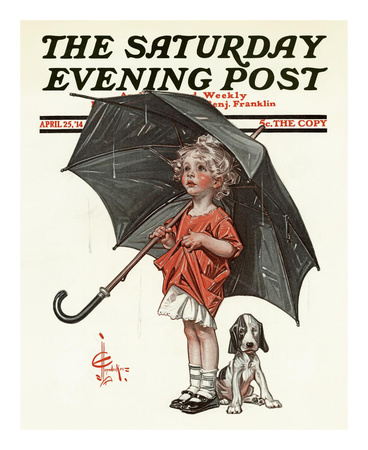 April Showers, C.1914 by Joseph Christian Leyendecker Pricing Limited Edition Print image