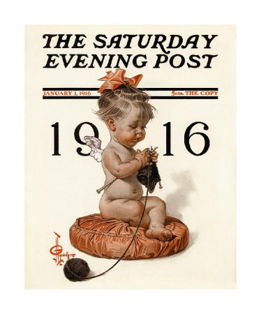 New Year's Baby, C.1916: Knitting by Joseph Christian Leyendecker Pricing Limited Edition Print image