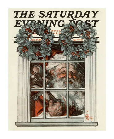 Santa Behind Window, C.1919 by Joseph Christian Leyendecker Pricing Limited Edition Print image