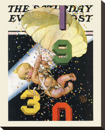 New Year's Baby, C.1930: Parachuting by Joseph Christian Leyendecker Pricing Limited Edition Print image