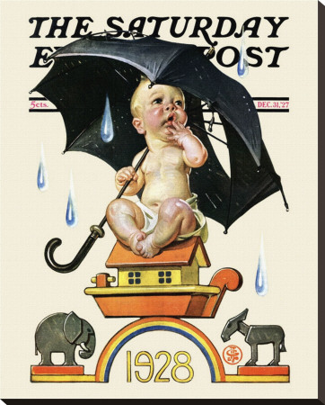 New Year's Baby, C.1928: Beginning To Rain by Joseph Christian Leyendecker Pricing Limited Edition Print image