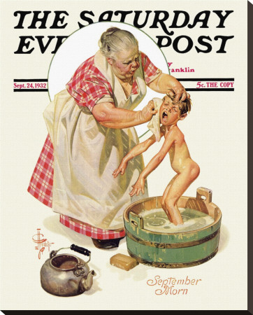 Saturday Morning Bath, C.1932 by Joseph Christian Leyendecker Pricing Limited Edition Print image