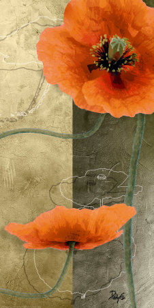 Orange Poppies Ii by Patty Q. Pricing Limited Edition Print image
