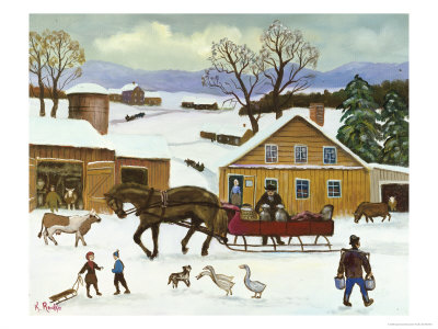 Farmyard In The Snow by Konstantin Rodko Pricing Limited Edition Print image
