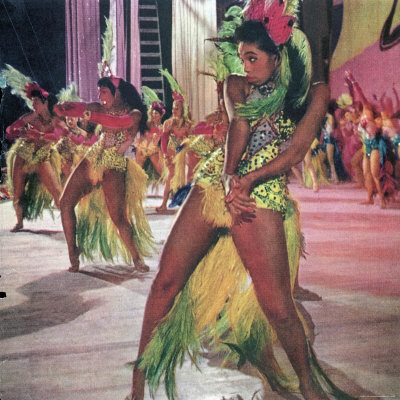 Feathered Chorus Girls Performing The Watusi At The Moulin Rouge by Loomis Dean Pricing Limited Edition Print image