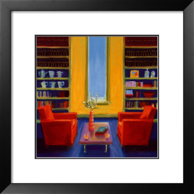 Orange Chairs In Library by Jeff Condon Pricing Limited Edition Print image