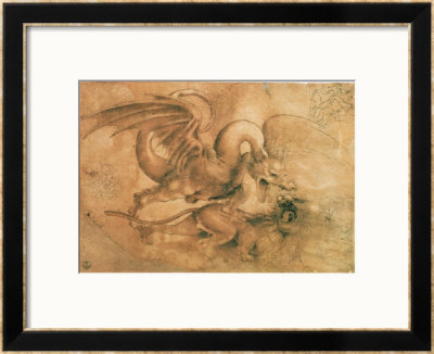 Fight Between A Dragon And A Lion by Leonardo Da Vinci Pricing Limited Edition Print image