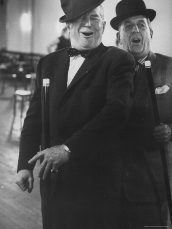 Maurice Chevalier And Stanley Holloway At Rehearsal For Broadway Of Lerner And Loewe by Leonard Mccombe Pricing Limited Edition Print image