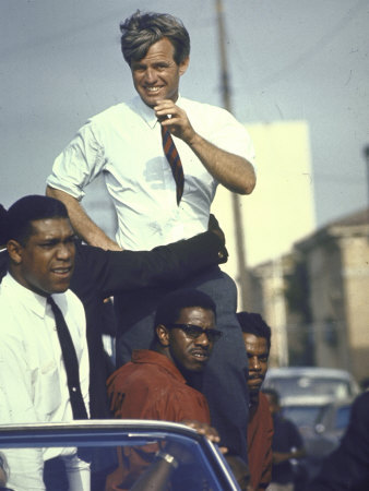 Members Of Watts Acting As Body Guards In Car Of Robert Kennedy, Campaigning In Watts by Bill Eppridge Pricing Limited Edition Print image