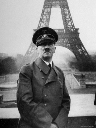 German Leader Adolf Hitler In German Occupied France, Posing In Front Of Eiffel Tower by Heinrich Hoffmann Pricing Limited Edition Print image