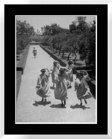 Late For Graduation, Five Seniors Holding On To Their Caps And Race To The Ceremony by Ed Clark Pricing Limited Edition Print image