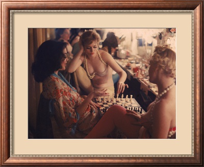 Showgirls Playing Chess Between Shows At Latin Quarter Nightclub by Gordon Parks Pricing Limited Edition Print image