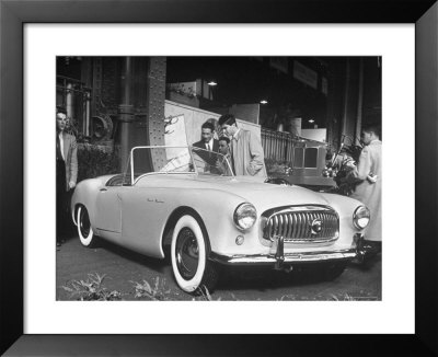 View Of A Sleek White Convertible At The Paris Auto Show by Gordon Parks Pricing Limited Edition Print image