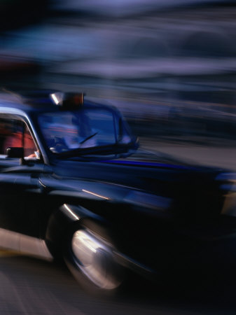Black Cab Moving, London, United Kingdom by Chris Mellor Pricing Limited Edition Print image