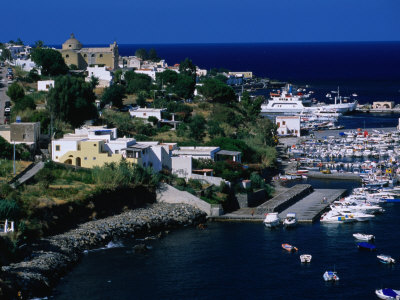 Santa Marina Port, Part Of Aeolian Islands, Santa Maria Salina, Sicily, Italy by Dallas Stribley Pricing Limited Edition Print image