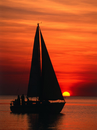Sailboat At Mindil Beach Darwin, Northern Territory, Australia by Phil Weymouth Pricing Limited Edition Print image
