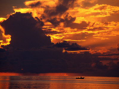 Sunset Over Sea, Baa, Maldives by John Borthwick Pricing Limited Edition Print image