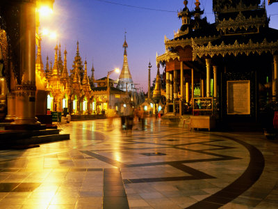 Dawn At Shwedagon Pagoda, Yangon, Myanmar (Burma) by Corey Wise Pricing Limited Edition Print image